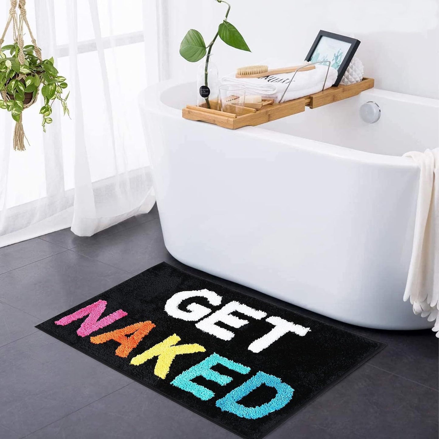 Text Print Imitation Cashmere Floor Mat