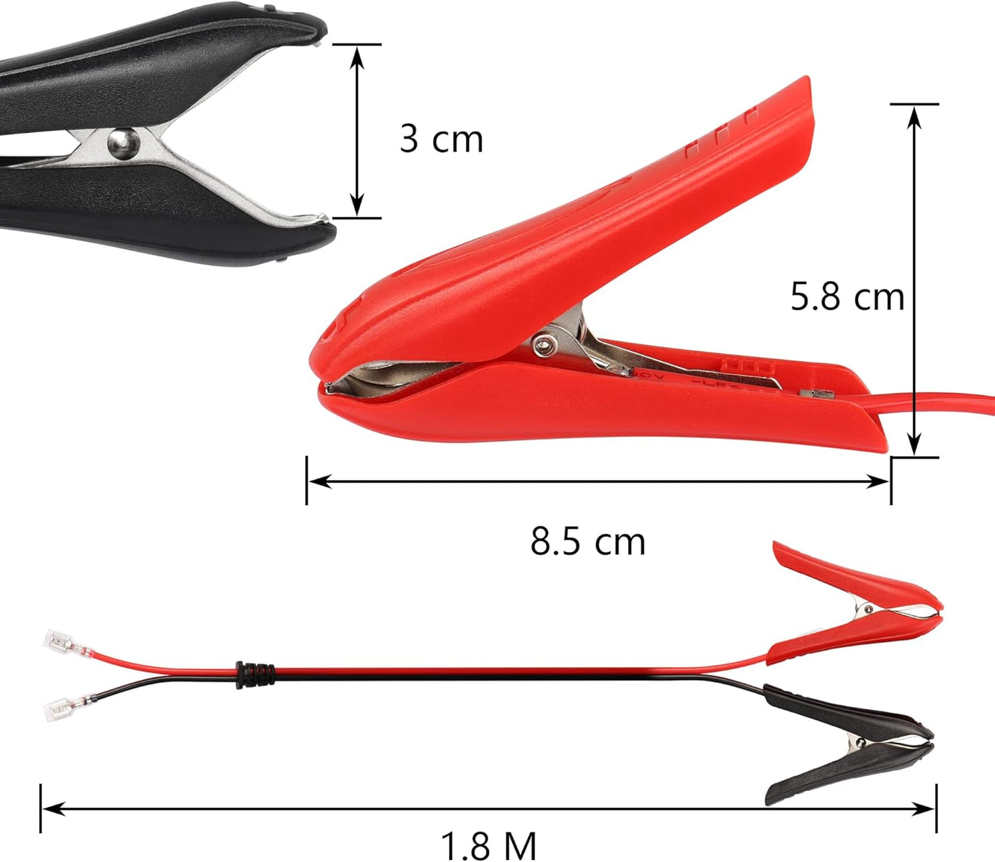 CERRXIAN 1,8 M 18 AWG 12 V 24 V Abrazadera De Batería Clip Con Empalme Rápido Bloqueo Terminal Cable De Extensión,Utensilios Para El Hogar