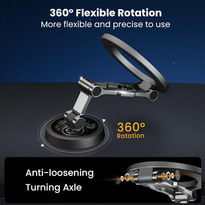 Soporte Movil Coche Para Magsafe,Soporte Magnético Plegable,Rotación De 360°,Succión Potente,Parabrisas & Salpicadero Porta Movil,Todo Metal Soporte Telefono Coche Para Iphone Y Funda Magsafe