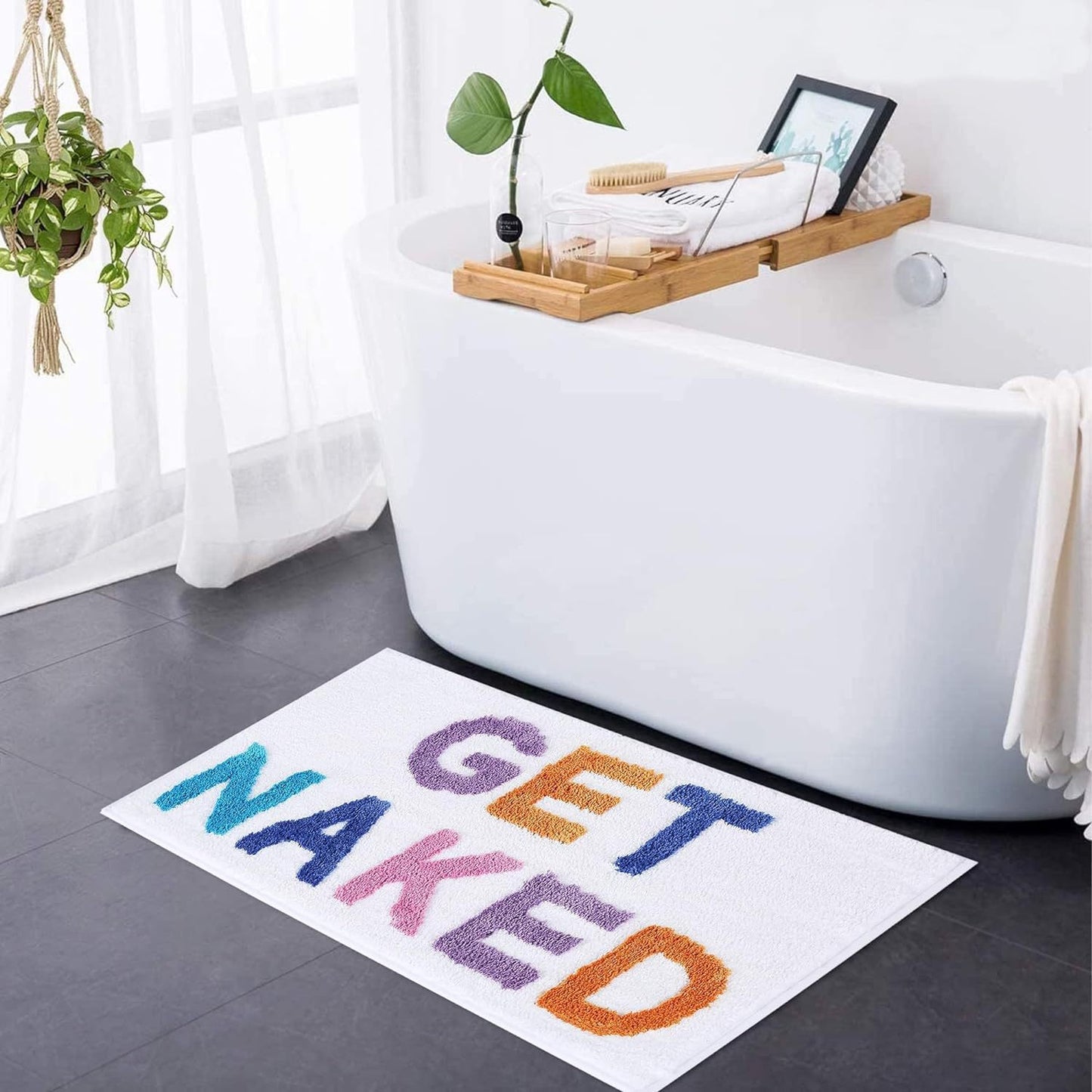 Text Print Imitation Cashmere Floor Mat