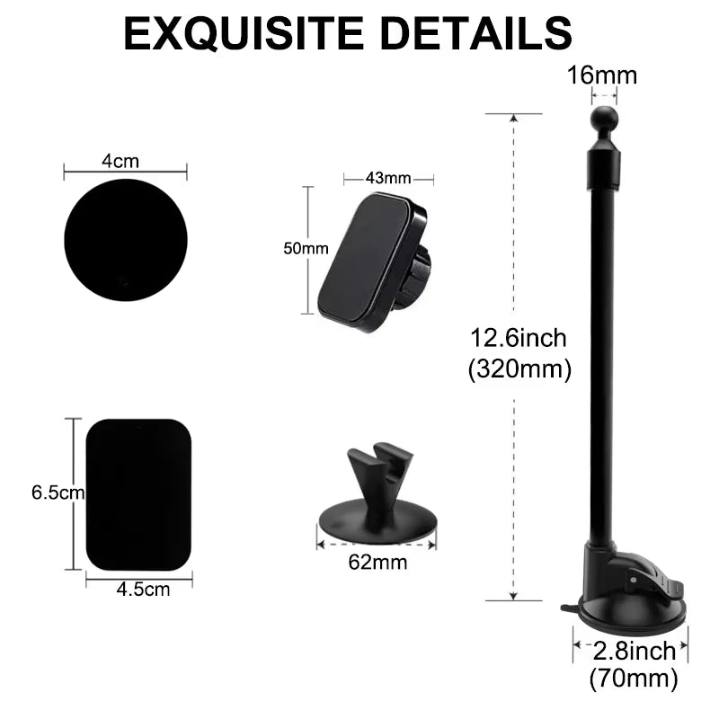 Universal Magnetic Phone Holder Car Long Arm Windshield Dashboard Magnet Car Holder Mount Dock for Phone Mobile Stand for Iphone