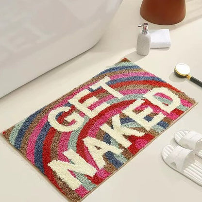 Text Print Imitation Cashmere Floor Mat