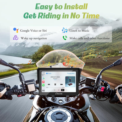 Carpuride W502 Estéreo Portátil Inalámbrico Para Motocicleta Con Doble Bluetooth, Resistente Al Agua IP67, Pantalla Táctil IPS De 5 Pulgadas, TF 64GB, Navegación Gps/Siri/Asistente De Google