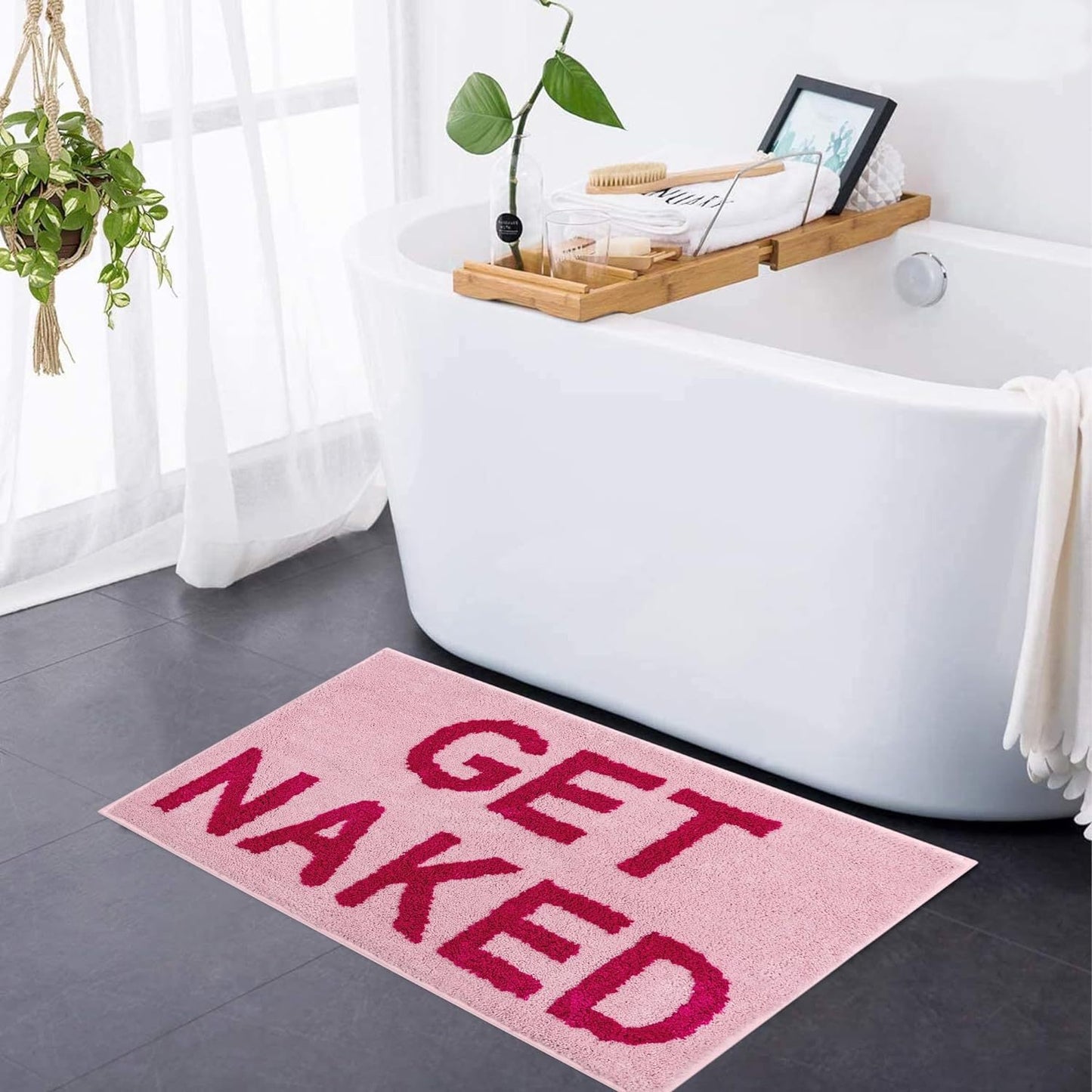 Text Print Imitation Cashmere Floor Mat