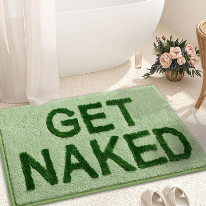Text Print Imitation Cashmere Floor Mat