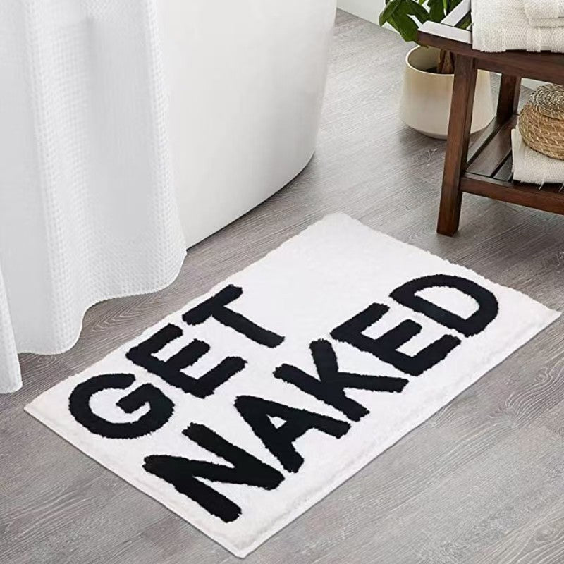 Text Print Imitation Cashmere Floor Mat