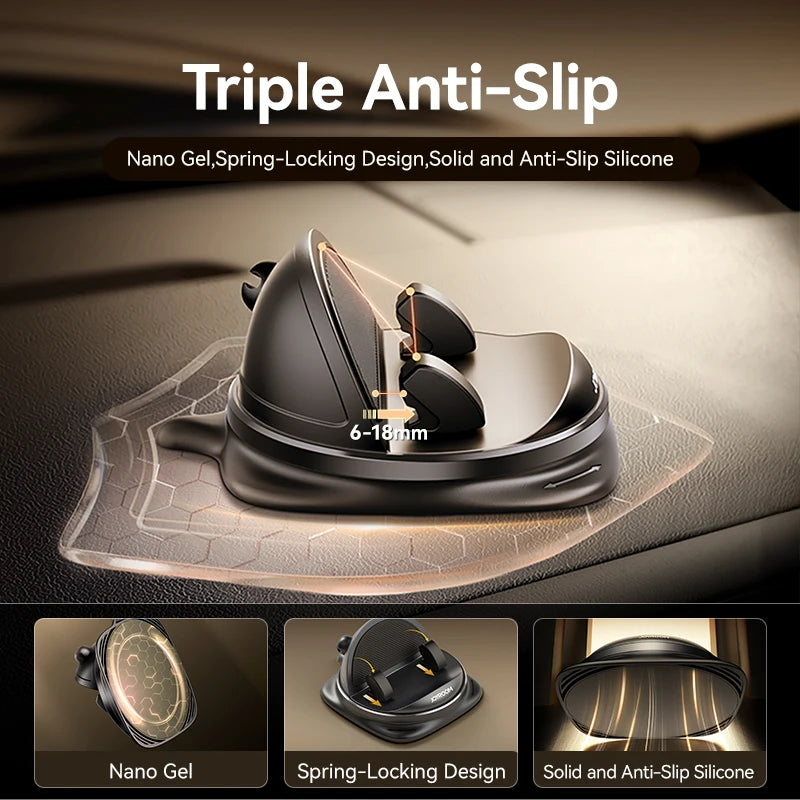 Dashboard Car Phone Holder Universal 360° Rotation Silicone Phone Mount One-Handed Operation Phone Holder for Car Use