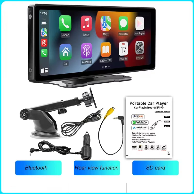 10.26-Inch Wireless Carplay Android Auto Car Portable GPS Navigation Car Display Screen Central Control Screen Radio