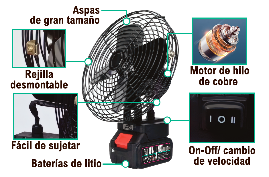 Ventilador con batería