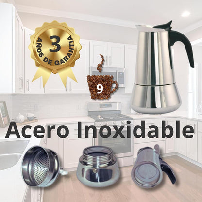 Cafetera Italiana de acero inoxidable