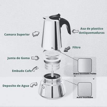 Cafetera Italiana de acero inoxidable